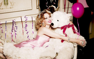 Pink dress teddy bear balloons - david lachapelle free wallpaper