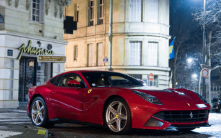 Red sports car city street 4 - farid mansour free wallpaper