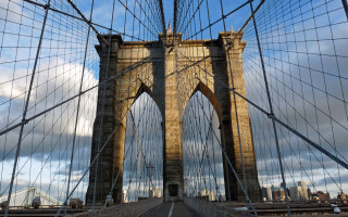 Brooklyn bridge skyline fence ferris - christo free wallpaper