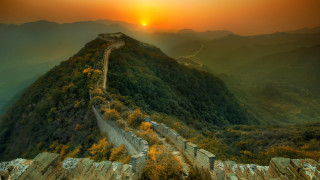 Mountain road sunset forest fire - arthur pan free wallpaper