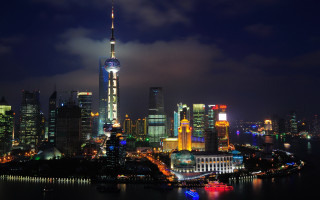 City skyline night lights bridge 5 - building free wallpaper for desktop