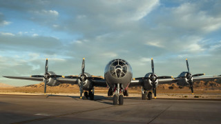 Propeller plane mountains clouds dusk - ed benedict free wallpaper