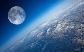Earth moon blue sky clouds - moon free wallpaper