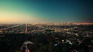 City lights hilltop night fireworks - a view of the city free wallpaper