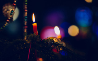 Candle christmas tree decorations night - a candle free wallpaper
