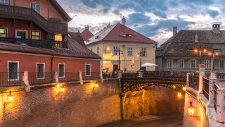 Bridge river cityscape dusk autumn - alen divi free wallpaper