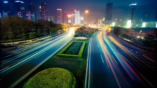 City street night traffic futurism - futurism free wallpaper