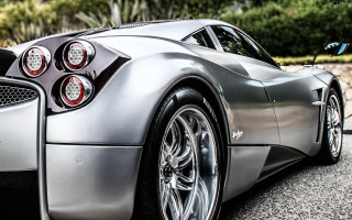 Silver sports car parked road 2 - shiny free wallpaper