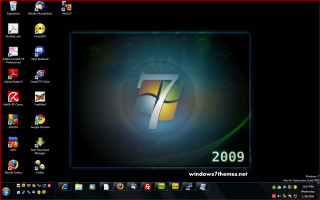 Desktop seven windows7 red frame - a desktop computer screen free wallpaper