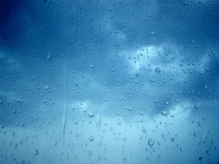 Blue sky clouds rain drops - a few cloud free wallpaper