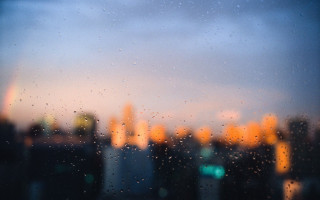 Window rain drops city background - building free wallpaper