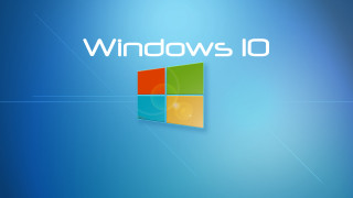 Blue background windows10 logo white - purism free wallpaper