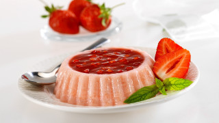 Dessert plate strawberries spoon pastel - a dessert free wallpaper