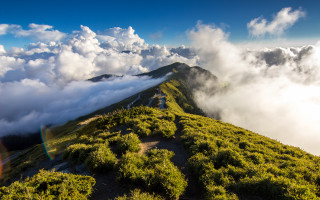 Mountain peak clouds rainbow forest - a rainbow in the sky free wallpaper