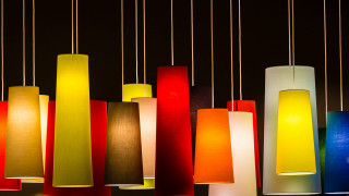 Multi colored lamps ceiling black - rembrandt free wallpaper
