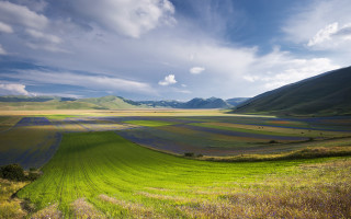 Mountain field blue sky hills - a few hill free wallpaper
