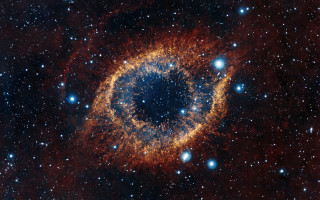 Blue ring starry sky blackhole - a black hole in the center free wallpaper