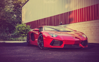 Red sports car neoclassicism city - andrew stevovich free wallpaper