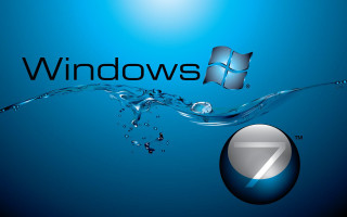 Blue background water splash windows - a water drop free wallpaper