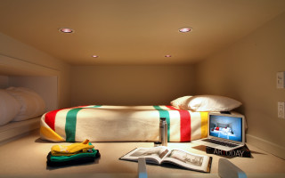 Bedroom laptop book lamp photorealism - diffuse free wallpaper