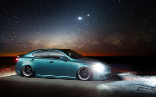 Car night sky stars rimlights - rim free wallpaper