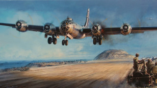 Plane takeoff military mountain ocean - nearby free wallpaper