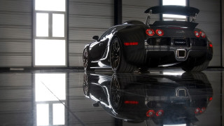 Black sports car garage hood 2 - a black floor free wallpaper for desktop