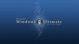 Blue background windows ultimate logo - letterism free wallpaper
