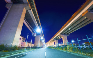 Bridge street lights night blue - a blue sky in the background free wallpaper for desktop