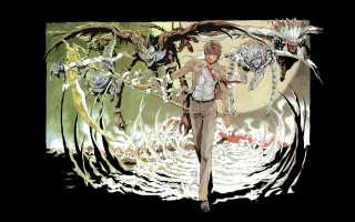 Man bird field outstretched fantasy - yusuke murata free wallpaper