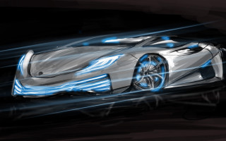 Car blue lights ai mitsu - artistic free wallpaper