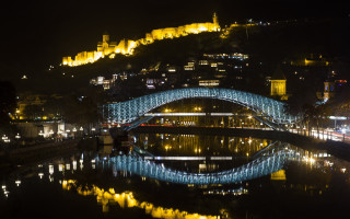 Heidelberg bridge river night cityscape - a photo free wallpaper