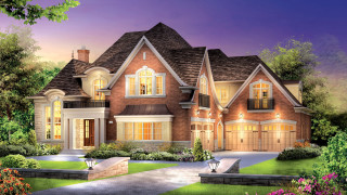 Large house windows landscaping bench - a bench in front free wallpaper