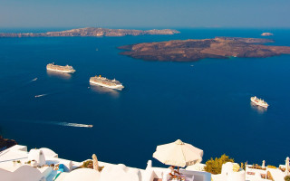 Cruise ships island ocean boat - constantine andreou free wallpaper