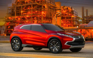 Red suv factory pipes cityscape - a factory free wallpaper