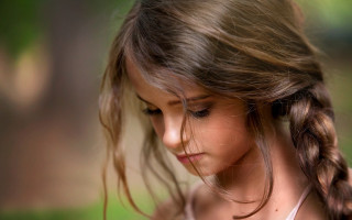 Little girl braid cellphone portrait - a little girl free wallpaper