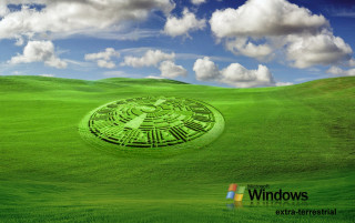 Green field maze blue sky - window free wallpaper for desktop