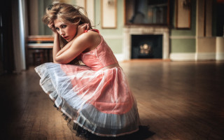 Woman dress wooden floor fireplace - a woman in a dress free wallpaper
