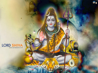 Lord shiva tiger sword painting - an oil free wallpaper