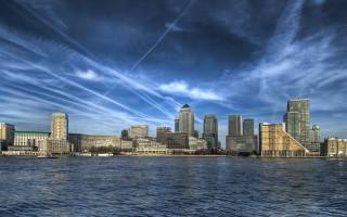 City skyline water clouds arts - christopher wren free wallpaper