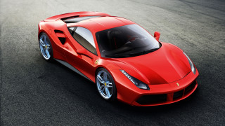 Red sports car racing night - the front of the car free wallpaper