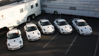 White sports cars parking lot - madhouse free wallpaper