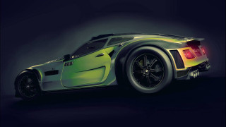Futuristic car green yellow vehicle - paint job free wallpaper