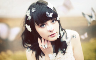Butterfly face hair magic realism - butterfly free wallpaper
