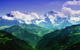 Mountain range green hills clouds - carl hoppe free wallpaper