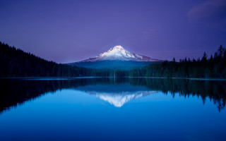 Mountain lake trees night purple - a purple sky free wallpaper