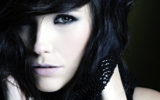 Gothic woman blackhair blackdress beads - black hair free wallpaper