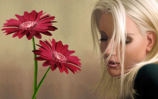 Woman flower vase gothic anne - a painting of a woman free wallpaper