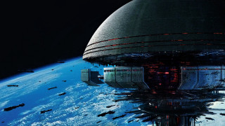 Afrofuturism earth space station city - a space station in the middle of the earth free wallpaper
