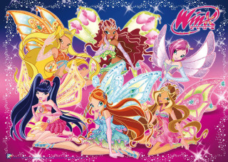 Fairy girls multicolored hair wings - sitting free wallpaper